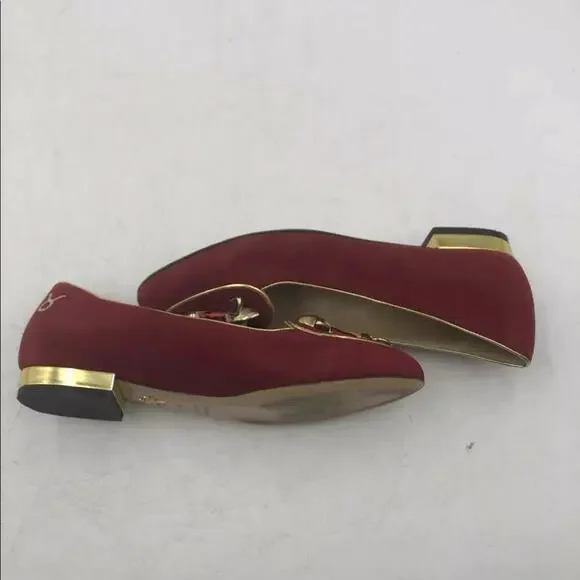 Charlotte Olympia bull flats burgundy red 34 / US 4 authentic